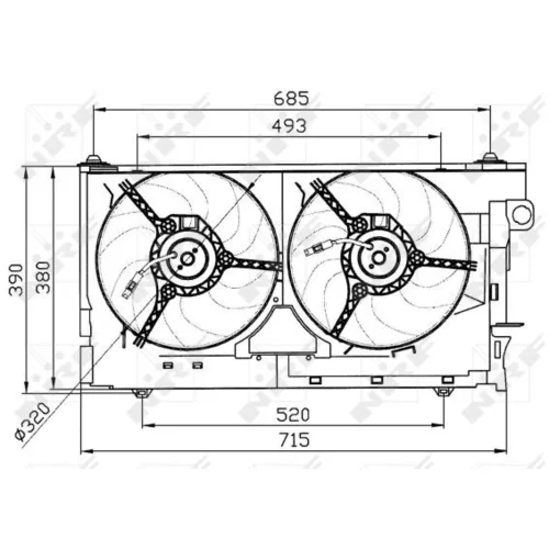 Ventilátor chladenia motora NRF 47030