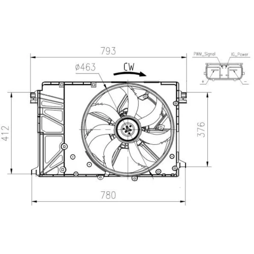 Ventilátor chladenia motora NRF 47932