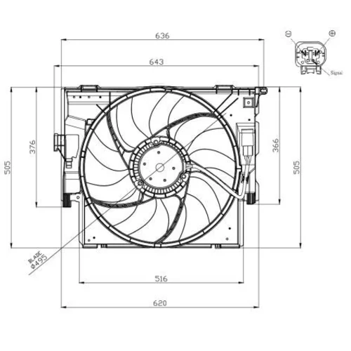 Ventilátor chladenia motora NRF 47956