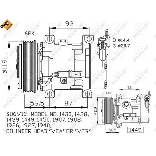 Kompresor klimatizácie NRF 32227 - obr. 4