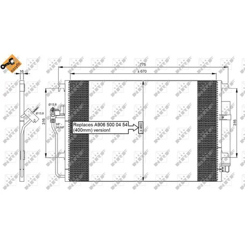 Kondenzátor klimatizácie 35849 /NRF/ - obr. 2