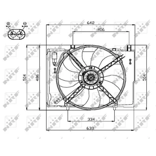 Ventilátor chladenia motora NRF 47741