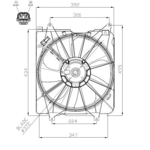 Ventilátor chladenia motora NRF 47935