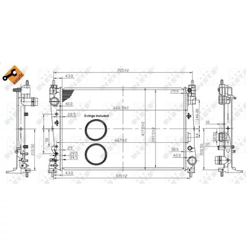 Chladič motora NRF 53454 - obr. 3