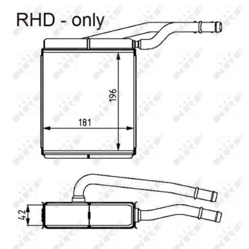 Výmenník tepla vnútorného kúrenia NRF 54226 - obr. 2