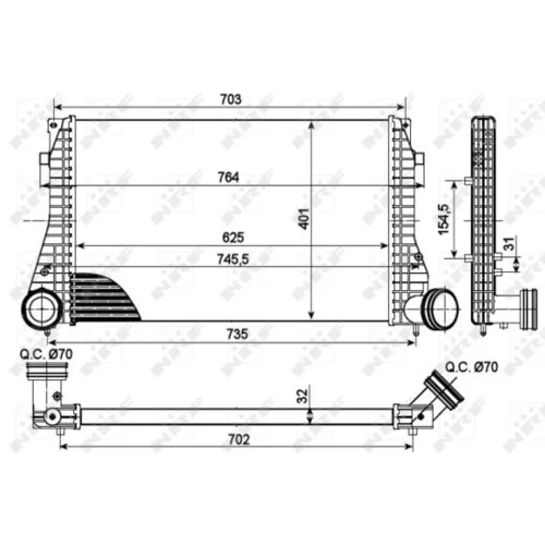 Chladič plniaceho vzduchu NRF 30290 - obr. 4