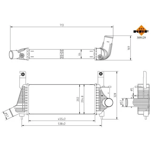 Chladič plniaceho vzduchu NRF 309129 - obr. 4