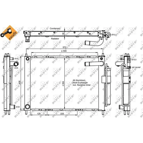 Kondenzátor klimatizácie NRF 350055 - obr. 1