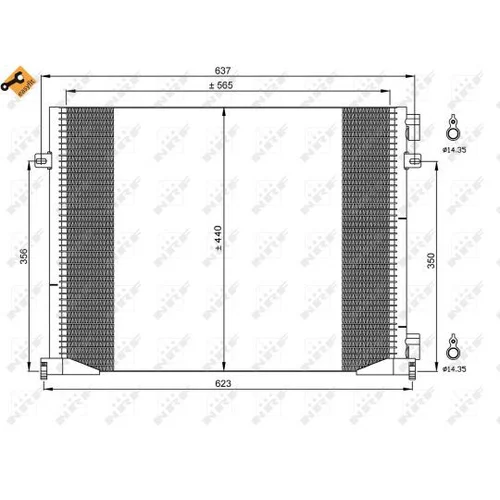 Kondenzátor klimatizácie 35482 /NRF/ - obr. 2