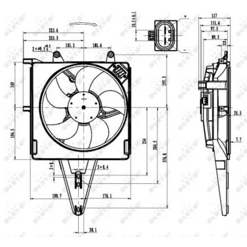 Ventilátor chladenia motora NRF 47431