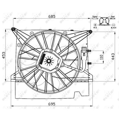 Ventilátor chladenia motora NRF 47462 - obr. 2