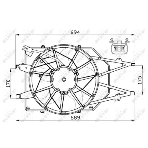 Ventilátor chladenia motora NRF 47475 - obr. 2