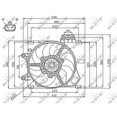 Ventilátor chladenia motora NRF 47750