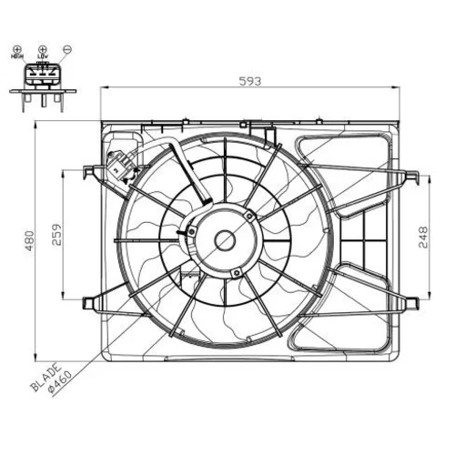 Ventilátor chladenia motora 47958 /NRF/