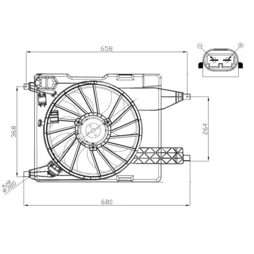 Ventilátor chladenia motora NRF 47966