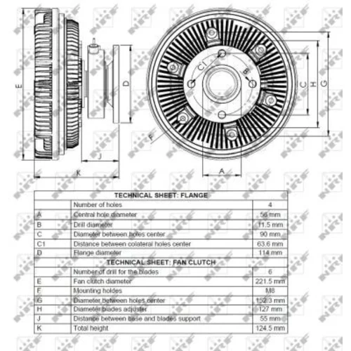 Spojka ventilátora chladenia NRF 49111 - obr. 3