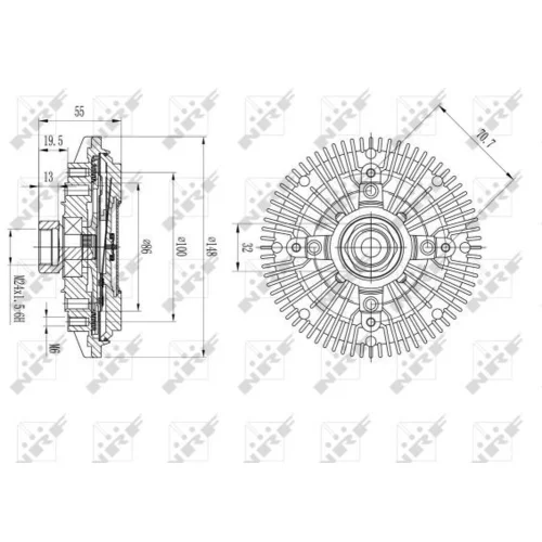 Spojka ventilátora chladenia NRF 49601 - obr. 4