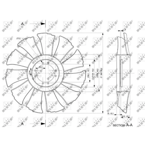 Koleso ventilátora chladenia motora NRF 49846 - obr. 1