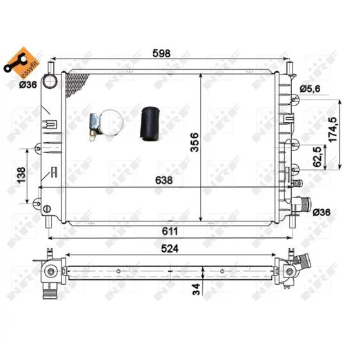 Chladič motora NRF 514436 - obr. 4