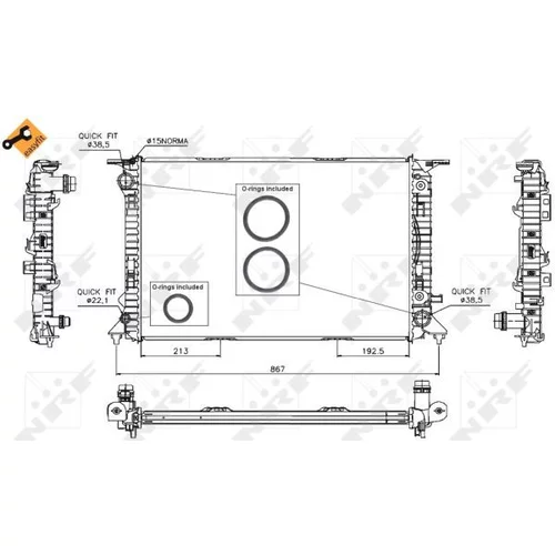 Chladič motora NRF 53719 - obr. 3