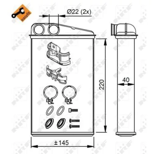 Výmenník tepla vnútorného kúrenia NRF 54272 - obr. 4