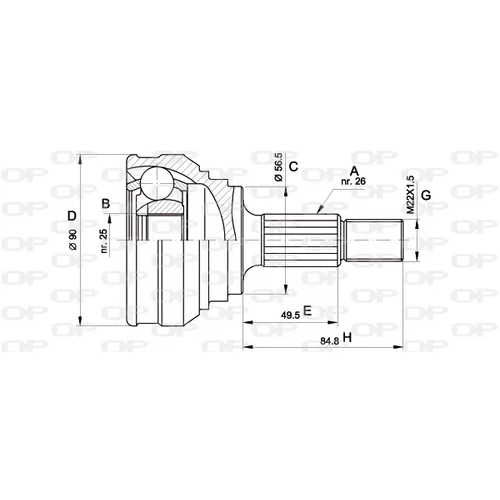 Sada kĺbov hnacieho hriadeľa OPEN PARTS CVJ5021.10