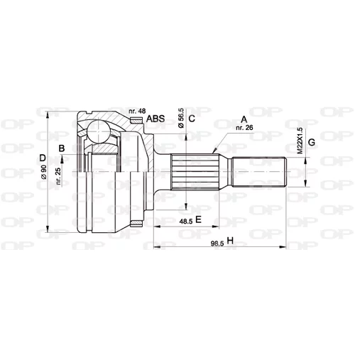 Sada kĺbov hnacieho hriadeľa OPEN PARTS CVJ5132.10