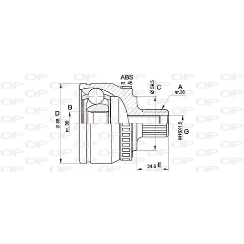 Sada kĺbov hnacieho hriadeľa OPEN PARTS CVJ5364.10