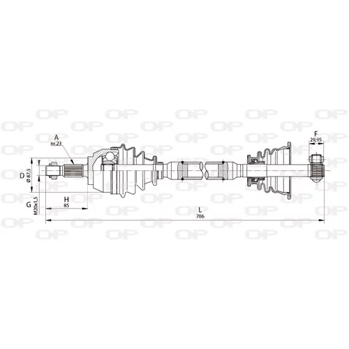 Hnací hriadeľ OPEN PARTS DRS6131.00