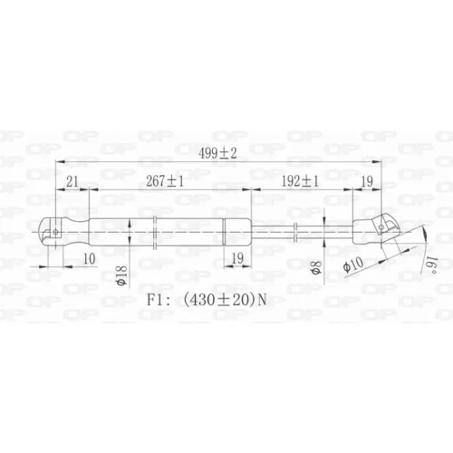 Pneumatická pružina, Batožinový/nákladný priestor OPEN PARTS GSR6038.00 - obr. 1