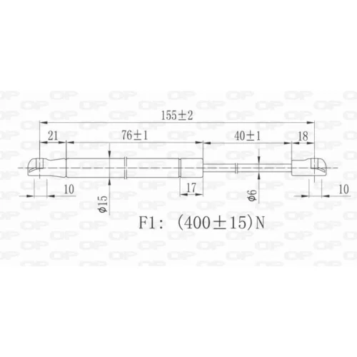 Pneumatická pružina, Batožinový/nákladný priestor OPEN PARTS GSR6081.00 - obr. 1