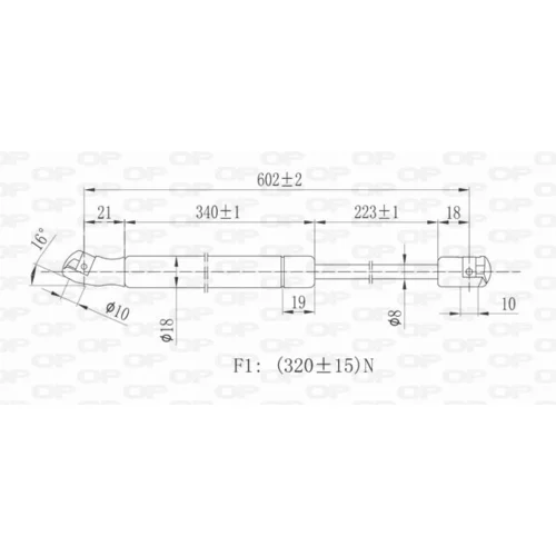 Pneumatická pružina, Batožinový/nákladný priestor OPEN PARTS GSR6257.00 - obr. 1