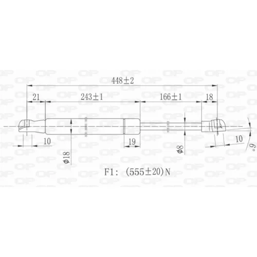 Pneumatická pružina, Batožinový/nákladný priestor OPEN PARTS GSR6265.00 - obr. 1