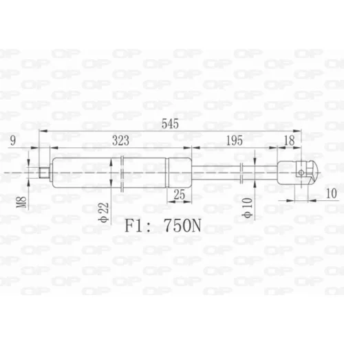 Pneumatická pružina, Batožinový/nákladný priestor OPEN PARTS GSR6402.00 - obr. 1