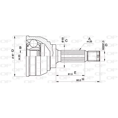 Sada kĺbov hnacieho hriadeľa OPEN PARTS CVJ5044.10