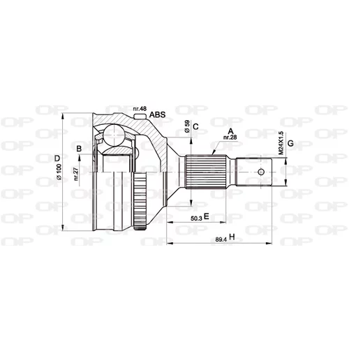 Sada kĺbov hnacieho hriadeľa OPEN PARTS CVJ5180.10