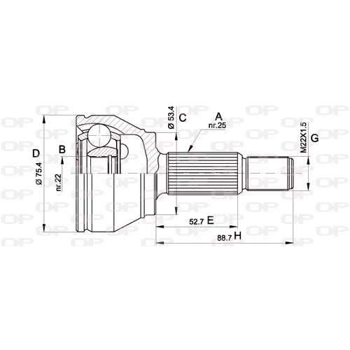 Sada kĺbov hnacieho hriadeľa OPEN PARTS CVJ5515.10