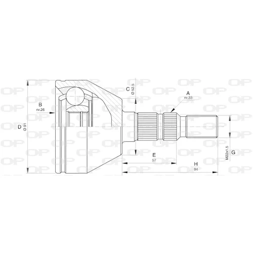 Sada kĺbov hnacieho hriadeľa OPEN PARTS CVJ5603.10