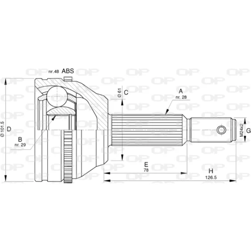 Sada kĺbov hnacieho hriadeľa OPEN PARTS CVJ5766.10