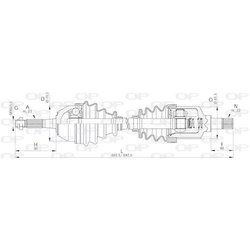 Hnací hriadeľ OPEN PARTS DRS6142.00