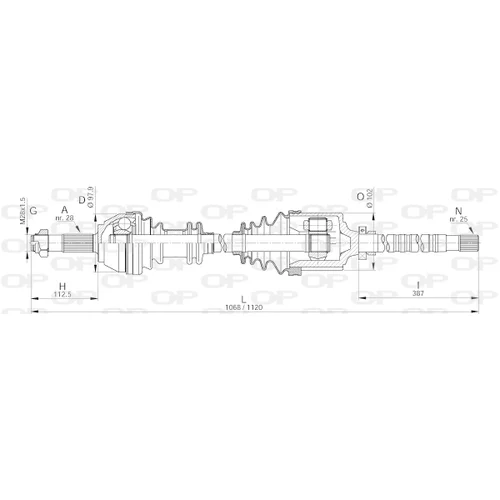 Hnací hriadeľ OPEN PARTS DRS6175.00