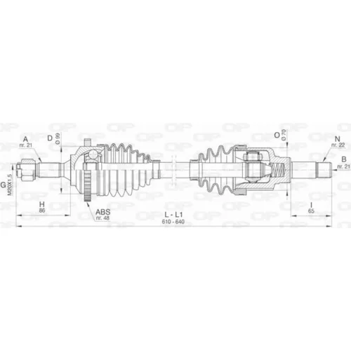 Hnací hriadeľ OPEN PARTS DRS6464.00