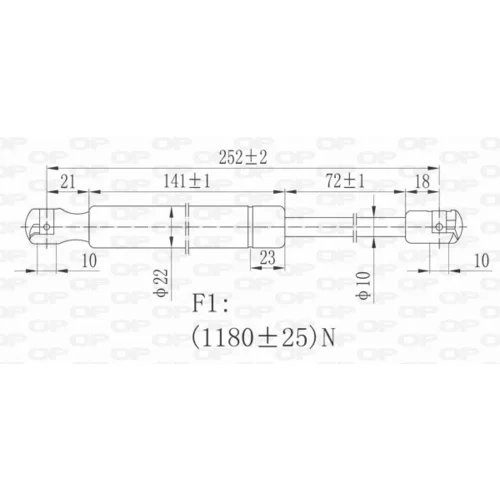 Pneumatická pružina, Batožinový/nákladný priestor OPEN PARTS GSR6005.00 - obr. 1