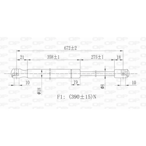 Pneumatická pružina, Batožinový/nákladný priestor OPEN PARTS GSR6079.00 - obr. 1