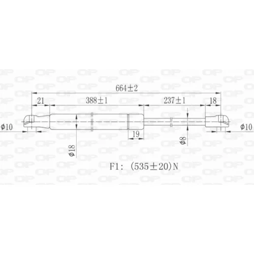 Pneumatická pružina, Batožinový/nákladný priestor OPEN PARTS GSR6340.00 - obr. 1