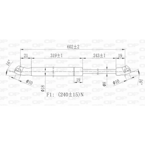 Pneumatická pružina, Batožinový/nákladný priestor OPEN PARTS GSR6397.00 - obr. 1