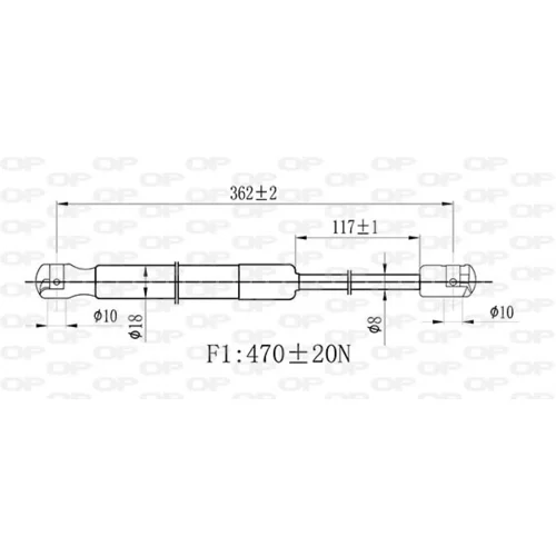 Pneumatická pružina, Batožinový/nákladný priestor OPEN PARTS GSR6493.00 - obr. 1