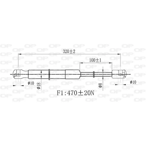 Pneumatická pružina, Batožinový/nákladný priestor OPEN PARTS GSR6507.00 - obr. 1