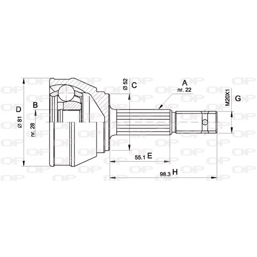 Sada kĺbov hnacieho hriadeľa OPEN PARTS CVJ5025.10