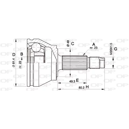 Sada kĺbov hnacieho hriadeľa OPEN PARTS CVJ5156.10